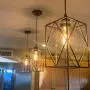HMVPL Adjustable Pendant Lighting Fixture, Modern Iron Industrial Mini Swag Hanging Lamps with Glass Shade for Kitchen Island Bedroom Hallway Bar Living Room