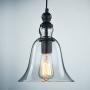 WINSOON Ecopower 1 Light Vintage Hanging Big Bell Glass Shade Ceiling Lamp Pendent Fixture