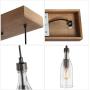 LNC A02982 Wood Kitchen Island Lighting Farmhouse Linear Chandeliers with Glass Bottle Shade