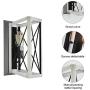 XIPUDA Industrial Wall Sconce Farmhouse Wall Lamp Flush Mount Wall Light Fixture Modern White-Brushed Metal Light for Hallway Foyer Bedroom Dining House