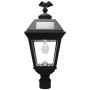 Gama Sonic GS-97B-F Imperial Bulb Light Outdoor Solar Lamp, 3'' Post Fitter Mount, (Warm White LED, Black