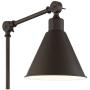 Wray Modern Industrial Up Down Swing Arm Wall Lights Set of 2 Lamps Dark Bronze Sconce for Bedroom Reading - 360 Lighting