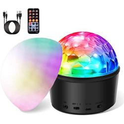 Bluetooth Disco Ball Lights,SOLMORE 9 Colors Party Lights Disco Ball Sound Activated Strobe Light with Remote Control USB DJ Lights LED Disco Ball Night Lamp for Kid Bedroom Bar Club KTV