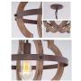 Trongee Farmhouse Wood Chandelier, Antique Pendant Light 1-Light Industrial Hanging Lights for Kitchen Island Dinning Living Room Bedrooms Foyer Loft Bar