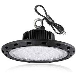 LED High Bay Light 150W 5000K 21000lm UFO LED Commercial Bay Lighting with US Plug Equivalent 600W HID Shop Lights for Workshop Warehouse and Outdoor Lights