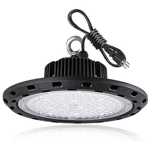 LED High Bay Light 150W 5000K 21000lm UFO LED Commercial Bay Lighting with US Plug Equivalent 600W HID Shop Lights for Workshop Warehouse and Outdoor Lights