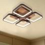 Leniure Coffee Square LED Light Ceiling Lamp Contemporary Chandelier Lighting Fixture 18'' Wide 18'' Deep 4'' High, Warm White 3000K