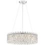 Alyssa Chrome Crystal Pendant Chandelier 23 1/2& Wide Modern Drum LED 8-Light Fixture for Dining Room House Foyer Kitchen Island Entryway Bedroom Living Room - Possini Euro Design