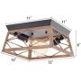 HMVPL Industrial Close to Ceiling Light Fixture, Farmhouse Flush Mount Ceiling Lamp Lighting 2-Light for Kitchen Island Dining Room Bedroom Foyer Hallway