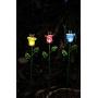 Joyathome Flower Solar Stake Lights Outdoor,2 Pack Solar Powered Metal Stake with Yellow Glass Lily Flower Decorative Lights, Waterproof Warm White LED Garden Lights for Backyard,Lawn