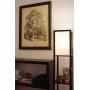 Kira Home Toro 63'' Modern Wood Floor Lamp with Shelves & Honey Beige Shade, 23W Energy Efficient CFL Bulb (100W Equivalent), Black Finish