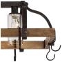 Eldrige Bronze Wood Pot Rack Linear Pendant Chandelier 36 1/2'' Wide Rustic Farmhouse Clear Seeed Glass 4-Light Fixture for Kitchen Island Dining Room - Franklin Iron Works