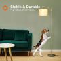 Addlon Floor Lamp for Living Room with Lamp Shade and 9W LED Bulb Modern Standing Lamp Floor Lamps for Bedrooms Silver