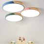 LITFAD Ceiling Light 12'' Macaron Modern Acrylic Round Flush Mount LED Ceiling Lamp in White Light for Kids Bedroom Living Room Restaurant Green