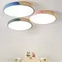 LITFAD Ceiling Light 12'' Macaron Modern Acrylic Round Flush Mount LED Ceiling Lamp in White Light for Kids Bedroom Living Room Restaurant Green