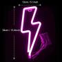 XIYUNTE Pink Neon Light Lightning Bolt Led Neon Sign Wall Light Battery and USB Operated Lightning Neon Lights Pink Neon Signs Light up for The Home,Kids Room,Bar,Party,Christmas,Wedding