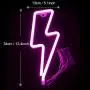 XIYUNTE Pink Neon Light Lightning Bolt Led Neon Sign Wall Light Battery and USB Operated Lightning Neon Lights Pink Neon Signs Light up for The Home,Kids Room,Bar,Party,Christmas,Wedding