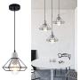 LBTSMUK Black Cage Pendant Lighting with Metal Shade Modern Concrete Ceiling Hanging Light for Kitchen Island Cafe Loft Counter Dining Room Bar Spiral Staircase