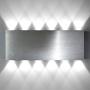 Bjour Modern Wall Sconce 24W Hardwired Wall Sconces Indoor LED Up Down Sconce Silver Brushed Wall Mounted Home Theater Wall Light for Bedroom Hallway Staircase Cool White, Not Dimmable