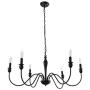 6 Lights Black Chandeliers Farmhouse Industrial Classic Candle Ceiling Rustic Pendant Light Fixture for Dining Living Room Bedroom Kitchen Island Hanging Lighting