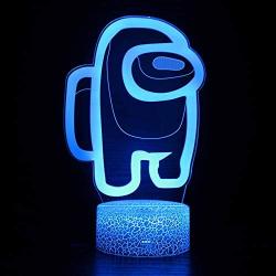 3D Illusion Lamp Night Light Child Decorative Lights Gift, 7 Colors Changeable Lights Cartoon LED Light with Touch Sensor, Suitable for Bedrooms, Best Gifts for