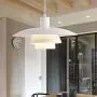 TFCFL Modern Pendant Light, 15'' PH 4/3 Aluminum Mini Suspension Chandelier Umbrellas Ceiling Hanging Lights for Dining Room Living Room Kitchen Restaurant (White)