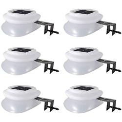 iSunMoon 6 Pack Upgraded Version Gutter Solar Lights Outdoor 9 LED Gutter Lights Solar Powered for Fence Roof Gutter Garden Yard Wall Lamp