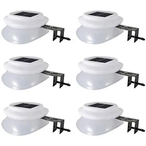iSunMoon 6 Pack Upgraded Version Gutter Solar Lights Outdoor 9 LED Gutter Lights Solar Powered for Fence Roof Gutter Garden Yard Wall Lamp