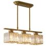 CraftThink Pendant Light Hanging Ceiling Light Modernism Square Clear Faceted Crystal Glass 3 Lights E26 Lighting for Dining Living Room Bedroom Hotel Restaurant, Color: Gold CraftThink Pendant Light Hanging Ceiling Light Modernism Square Clear Faceted Crystal Glass 3 Lights E26 Lighting for Dining Living Room Bedroom Hotel Restaurant, Color: Gold