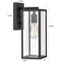 MICSIU Outdoor Wall Light 2 Pack Exterior Lantern Sconce 13.75 Inch Outside Wall Mount Lighting Fixture for Porch, Patio, House in Textured Black Finish with Clear Glass
