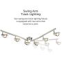 NOMA Track Lighting | Foldable & Adjustable Ceiling Light Fixture | Perfect for Kitchen, Hallway, Living Room, and Bathroom | Brushed Steel, 6-Light NOMA Track Lighting | Foldable & Adjustable Ceiling Light Fixture | Perfect for Kitchen, Hallway, Living Room, and Bathroom | Brushed Steel, 6-Light