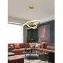 Modern Gold Chandeliers LED 2 Rings Pendant Light Adjustable Stainless Steel Ceiling Light Fixture for Living Room Dining Room Bedroom Modern Gold Chandeliers LED 2 Rings Pendant Light Adjustable Stainless Steel Ceiling Light Fixture for Living Room Dining Room Bedroom