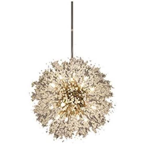 Senna House, SH-62368, Pendant Lamp, Modern Simple LED Chandelier,Globe Crystal Pendant Light, Dandelion Hanging Light, Pearl Flower Hanging Lamp for Bar, Living Room, Dining Room, Cafe