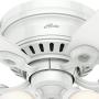 Hunter 52087 Hatherton Indoor Low Profile ceiling Fan with LED Light and Pull Chain Control, 46-inch, White