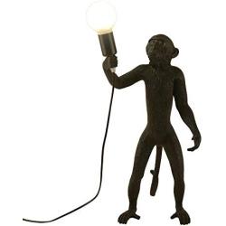 CHABEI Modern Table Light, Monkey Desk Lamp, Resin Standing Monkey Lighting for Living Room, Bedroom, Office, College Dorm (Black)