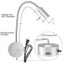 Plug-in Bedside Reading Wall Light with USB Charging Port, LED Wall Mounted Lamp, Flexible Wall Sconce, Brushed Nickel Finished (3W Warm White)