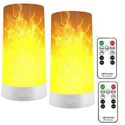 LED Flame Effect Light,4 Modes Fire Lights, USB Rechargable Candle Flame Table Lamp with Remote Contro& Timer Desk Lamp, Used in Living Room Bedroom Family Gathering bar Camping Party