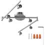 6-Light Adjustable Dimmable Track Lighting Kit by AIBOO,Flexible Foldable Arms,Satin Nickel Kitchen,Hallyway Bed Room Lighting Fixture, GU10 Base Bulbs not Included