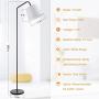 Arc Floor Lamp, LED Floor Lamp with Hanging White Lamp Shade, Modern Standing Lamp with Foot Switch, E26 Lamp Base, Corner Lamps Tall Pole Light for Office Bedroom Living Room Reading