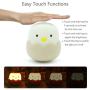 (2020 Christmas Gifts) Animal Shape LED Night Light, Girl and Boy Room Lights, Soft Silicone Animal Lights, Bedroom Color Changing Table Lamps, Baby Toys Cool Night Lights (Chick)