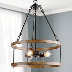 ISURAUL Farmhouse Chandelier for Dining Rooms, 16” 3-Lights Farmhouse Lighting for Living Room and Entryway