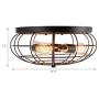Tangkula Semi Flush Mount Ceiling Light, 3-Light Industrial Style Rustic Ceiling Light Fixture with Iron Metal Cage Lampshade, Vintage Ceiling Lighting Lamp for Home Kitchen Entryway Dining Room