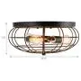 Tangkula Semi Flush Mount Ceiling Light, 3-Light Industrial Style Rustic Ceiling Light Fixture with Iron Metal Cage Lampshade, Vintage Ceiling Lighting Lamp for Home Kitchen Entryway Dining Room