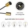 JHLBYL Sputnik Chandeliers 8 Lights Modern Pendant Lighting Black Vintage Semi Flush Ceiling Light Fixture for Kitchen Dining Room Living Room, Golden Lamp Holder