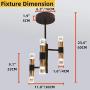 Joyxeon 6-Light Black and Gold Chandelier, LED Modern Chandeliers, Mid Century Ceiling Light Fixture, Industrial Pendant Lighting for Dining Room, Living Room, Kitchen, Entryway, 3000K 1500LM Bright