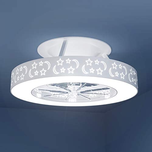 Tangkula 23'' Ceiling Fan with Lights, Round LED Ceiling Lighting Fan with Invisible Blades Starry Sky Acrylic Lampshade, Stepless Dimmable with Remote Control, 3 Speed, for Living Room, Bedroom for Children Tangkula 23'' Ceiling Fan with Lights, Round LED Ceiling Lighting Fan with Invisible Blades Starry Sky Acrylic Lampshade, Stepless Dimmable with Remote Control, 3 Speed, for Living Room, Bedroom for Children