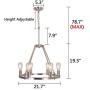 OSAIRUOS Wagon Wheel Vintage 6 Lights Nickel Kitchen Island Rustic Pendant Chandelier Farmhouse Rod Iron Chandeliers Ceiling Light Fixture for Dining Living Room Cafe Hallways W22 (Bulbs Included)