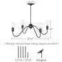 Electro bp;Cozy Style Barebulb 4-Arm Matt Black Chandeliers Ceiling Lighting Fixtures,240W,27.5''Dia for Dining Room