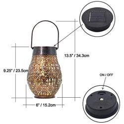 Shengming Daisy Design Super Big & Bright Lantern Hanging Garden Outdoor Solar Lights Metal Waterproof LED Table Lamp Decorative (Oval Shape) l