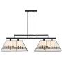Corvallis Black Large Linear Island Pendant Chandelier 46'' Wide Modern Tiffany Style Art Glass 2-Light Fixture for Kitchen Island Dining Room - Robert Louis Tiffany